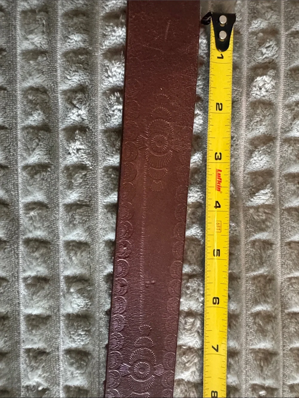 Banana Republic Brown Leather Belt with Decorative Black Floral Buckle